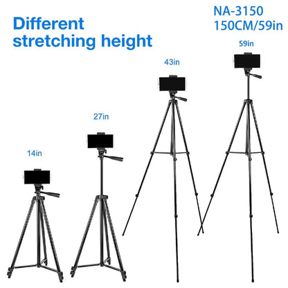 Tripod for Phone 150Cm Video Recording Phone Tripod Stand with Bluetooth Remote Universal Camera Phone Photography Stand